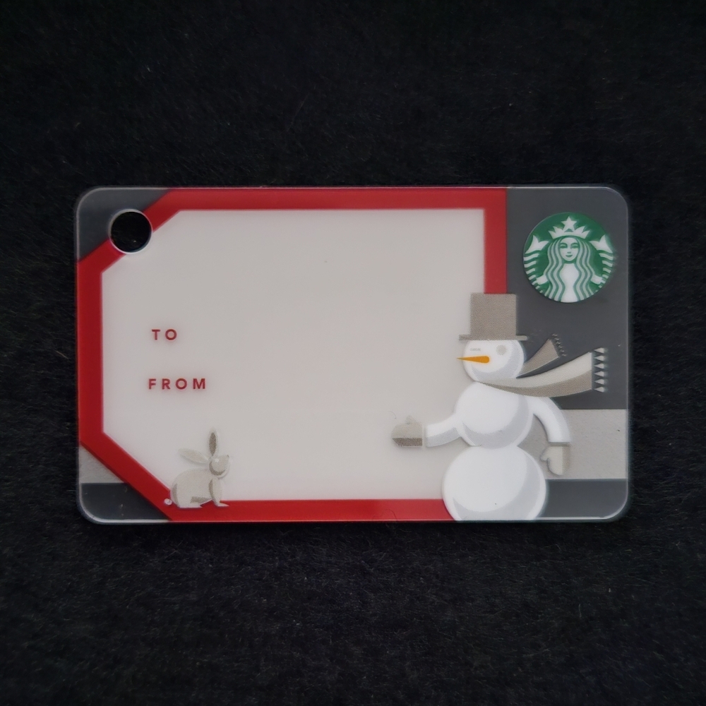 Starbucks Mini Card - Snowman Christmas 2011 Traditonal Plastic